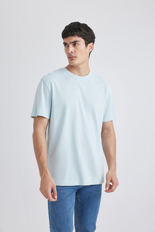 %100 Pamuk New Regular Fit Bisiklet Yaka Basic Düz Kısa Kollu Tişört V7699az24sp - 5