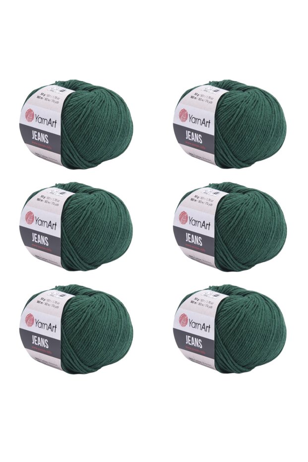 Jeans 6-Piece Hand Knitting Yarn Set, Soft Textured, Baby Friendly, Cardigan, Amigurumi