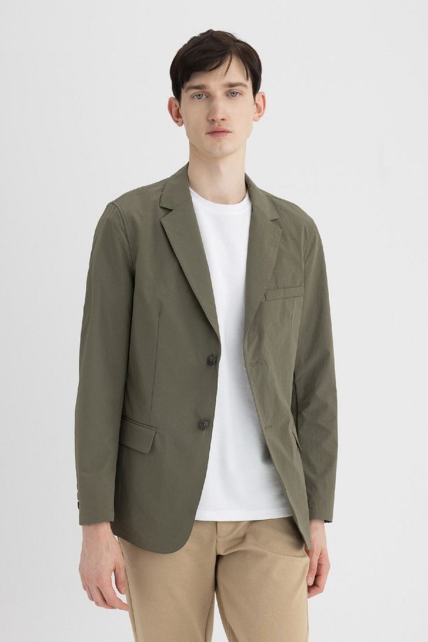 Regular Fit Ceket Yaka Düğmeli Astarlı Basic Düz Blazer Ceket B7179ax24sp - 8
