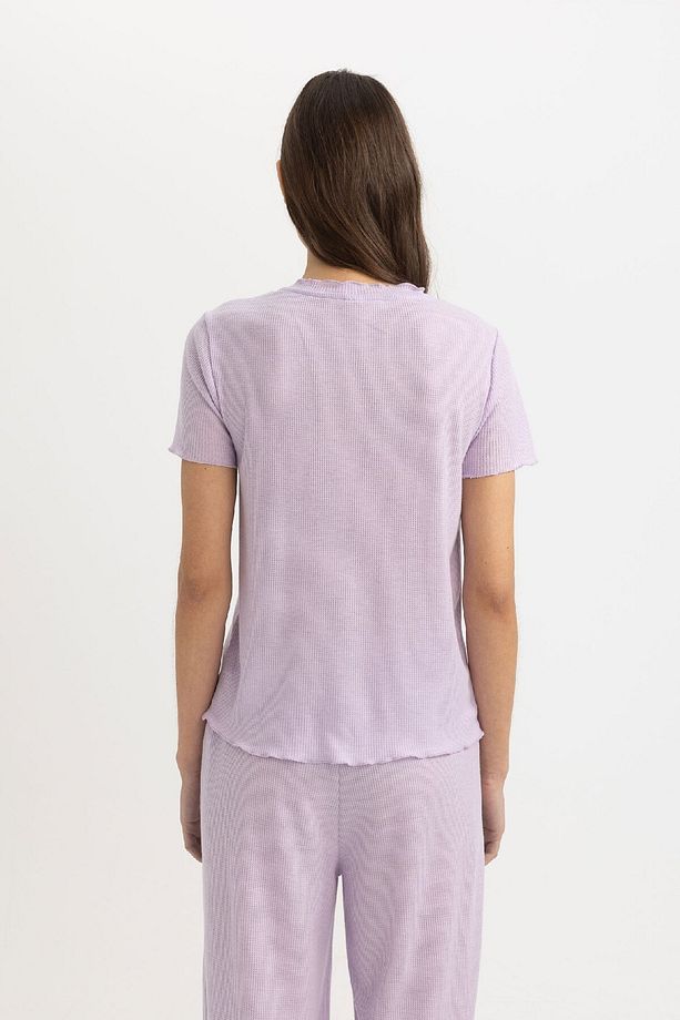Regular Fit Bisiklet Yaka Kısa Kollu Pijama Üstü-fall In Love B6701ax24sp - 6