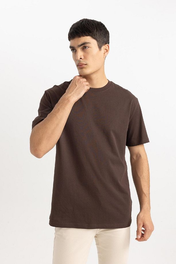 %100 Pamuk New Regular Fit Bisiklet Yaka Basic Düz Kısa Kollu Tişört V7699az24sp - 8