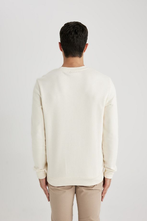 Regular Fit Bisiklet Yaka Kalın Basic Düz Sweatshirt T3777az24sp - 5