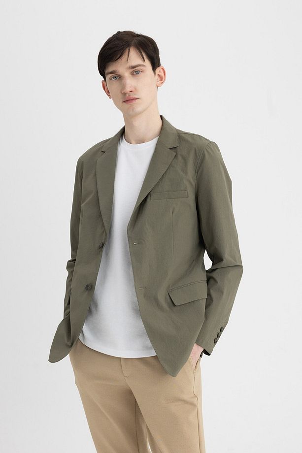 Regular Fit Ceket Yaka Düğmeli Astarlı Basic Düz Blazer Ceket B7179ax24sp - 7