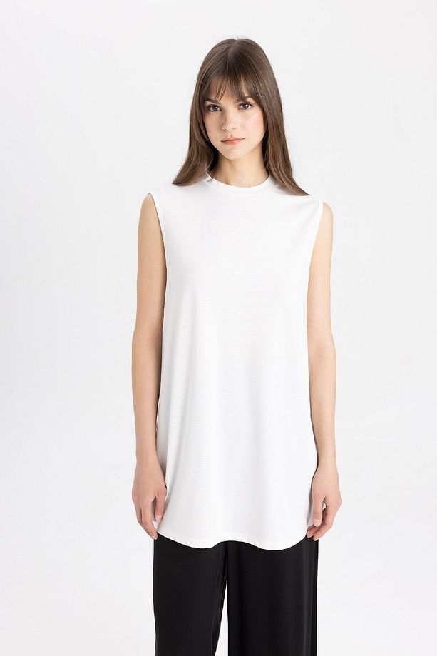 Regular Fit Bisiklet Yaka Kolsuz Basic Düz Tunik A8352ax24sp - 3