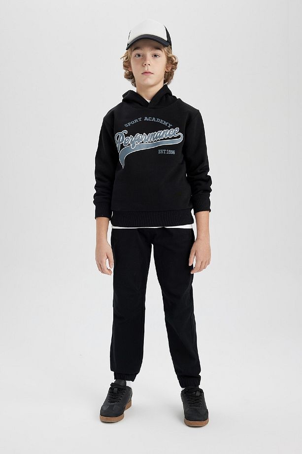 Erkek Çocuk Beli Bağcıklı Cepli Lastikli Paça Jogger Basic Düz Pantolon B6713a824sm - 3