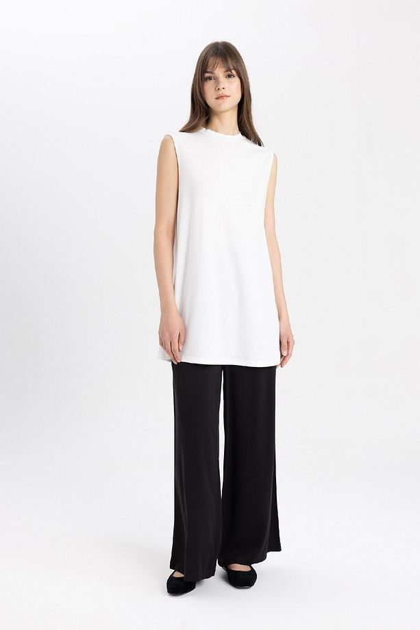 Regular Fit Bisiklet Yaka Kolsuz Basic Düz Tunik A8352ax24sp - 2