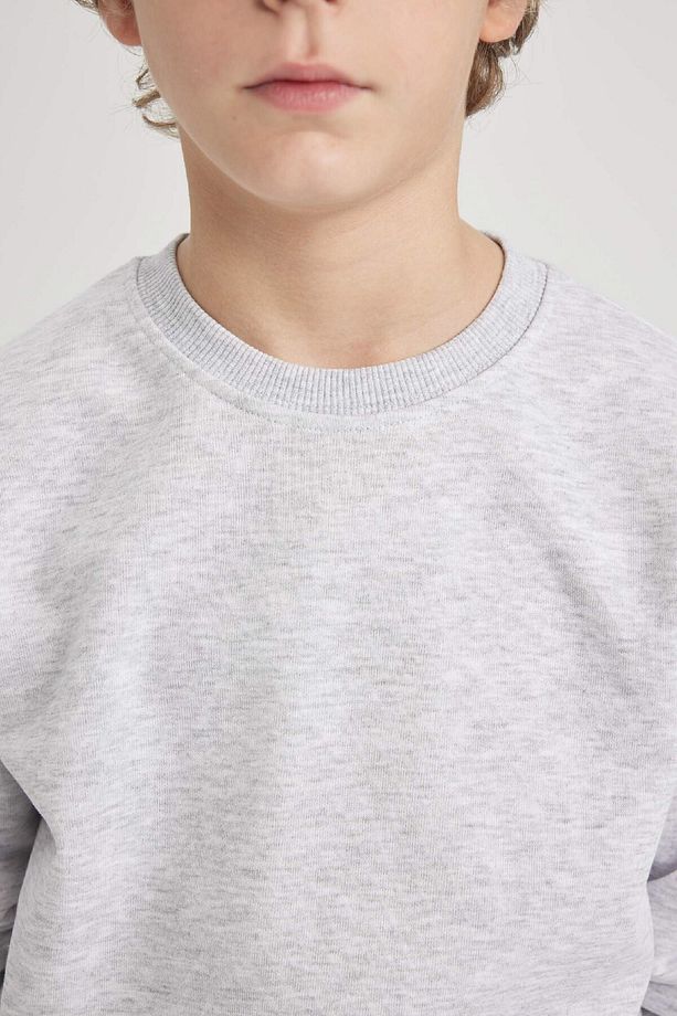Erkek Çocuk Bisiklet Yaka Basic Düz Sweatshirt B7097a824sp - 5