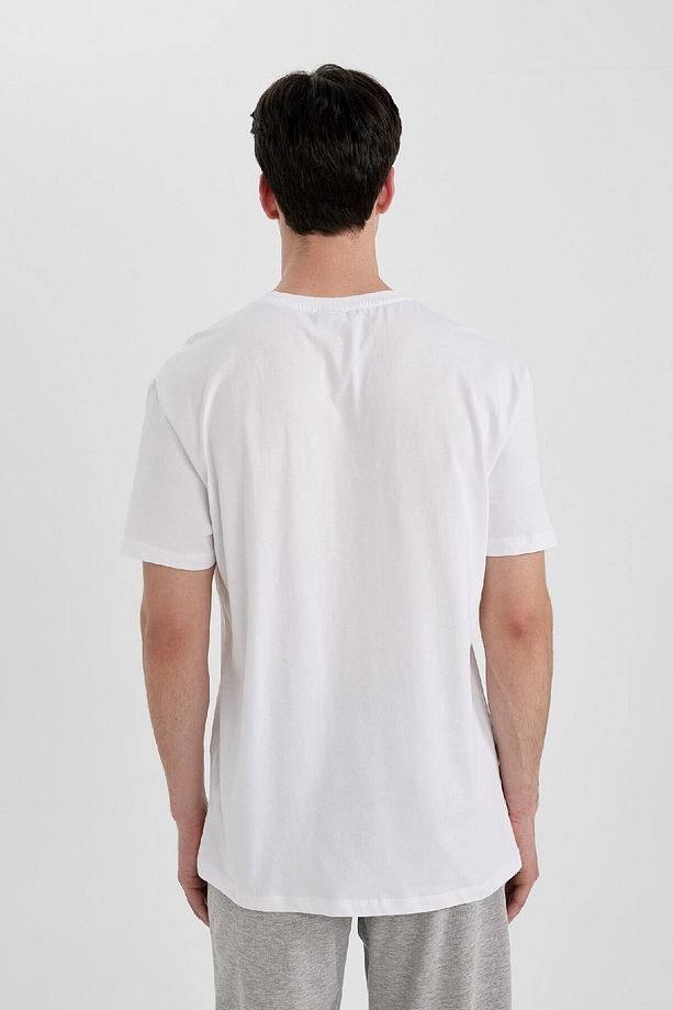 Regular Fit Bisiklet Yaka Baskılı Kısa Kollu Üst B8693ax24sp - 4