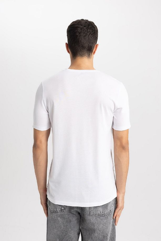 Slim Fit Dar Kesim Bisiklet Yaka Modal Karışımlı Pamuklu Basic Düz Kısa Kollu Tişört M6606az24sp - 6