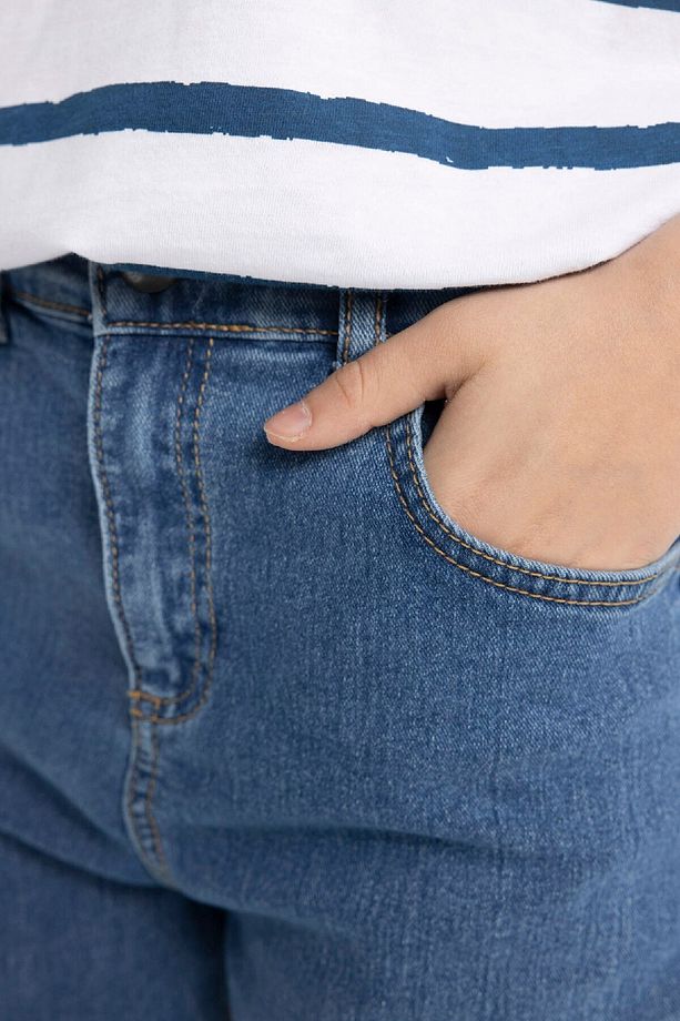 Erkek Çocuk Loose Fit Standart Paça Basic Düz Jean Pantolon B5557a824sm - 7