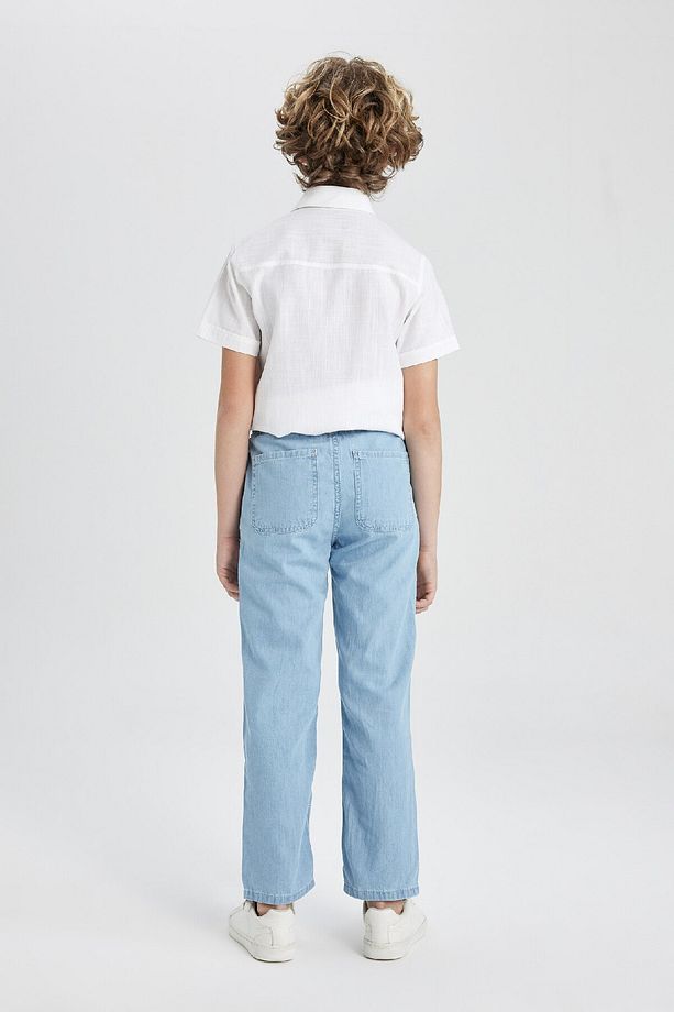 Erkek Çocuk Straight Fit Düz Paça Basic Düz Jean Pantolon B5740a824sm - 6