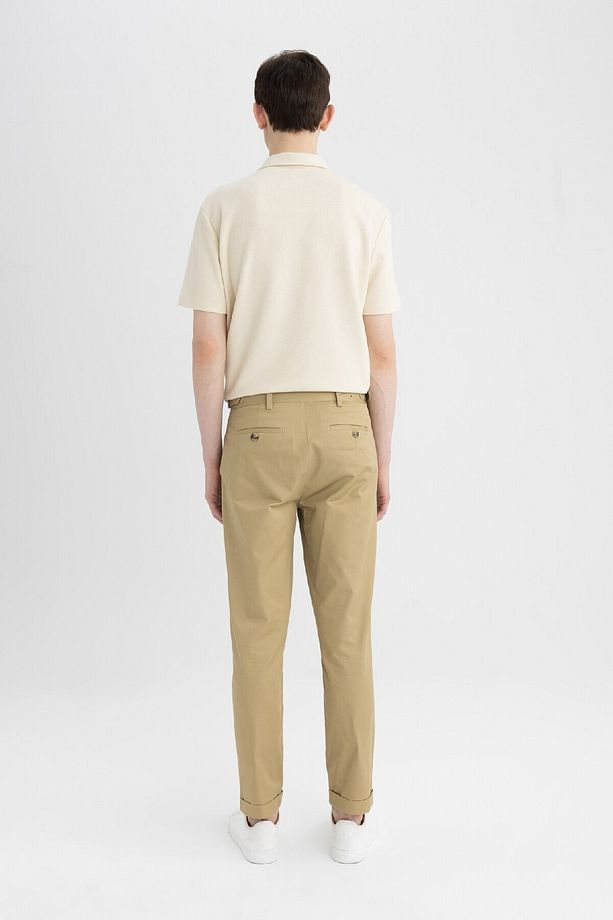 Twill Yazlık Kumaş Pantolon Tapered Fit Cepli Basic Düz Keten Karışımlı Duble Paça B6585ax24sp - 6
