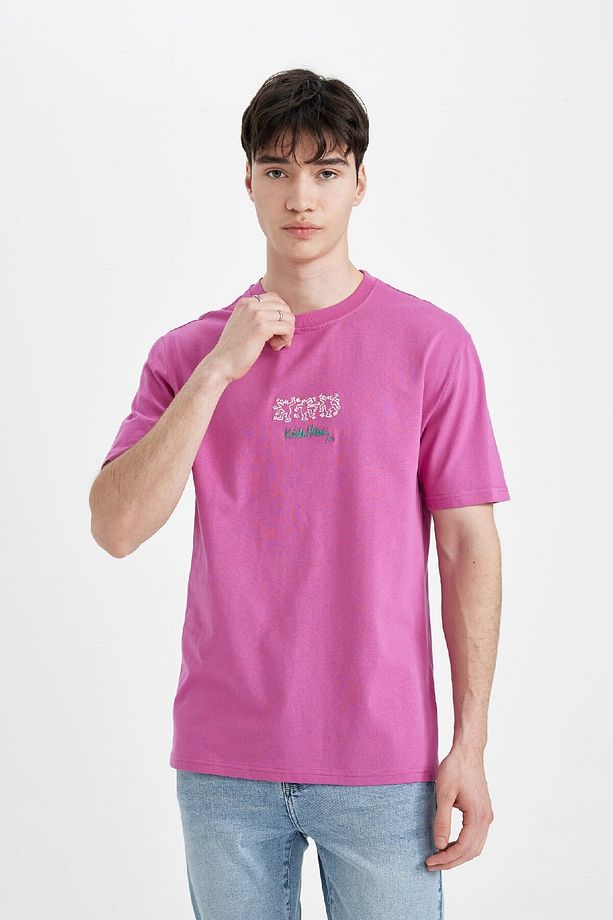 %100 Pamuk Keith Haring Regular Fit Bisiklet Yaka Kısa Kollu Tişört B8095ax24sm - 4