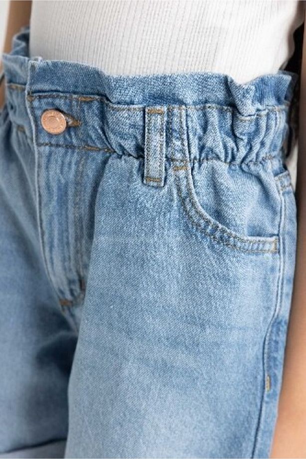 Kız Çocuk Paperbag Jean Şort B8113A824SM - 5
