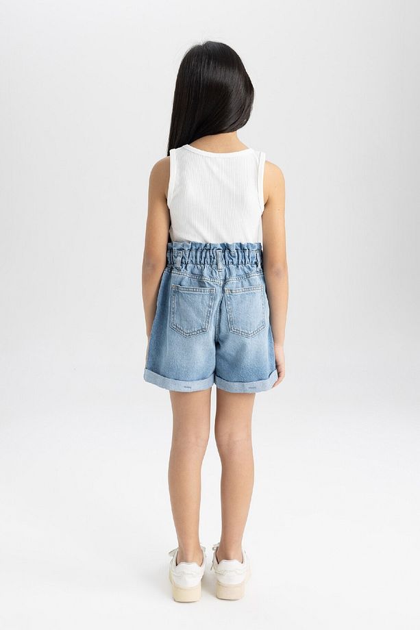 Kız Çocuk Paperbag Jean Şort B8113A824SM - 7