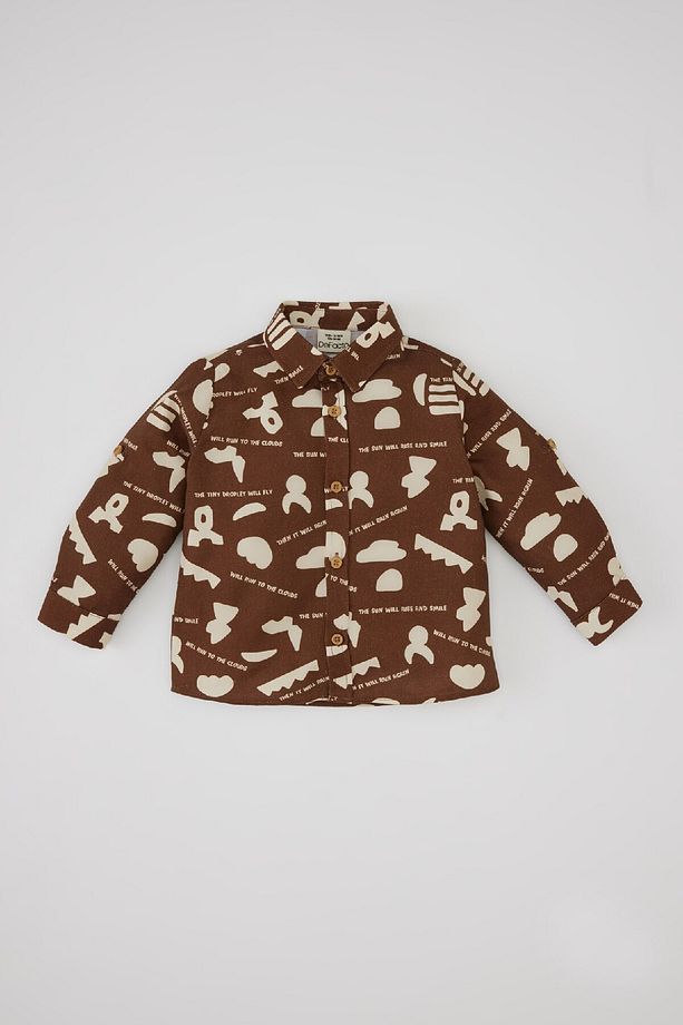 Erkek Bebek Twill Uzun Kollu Desenli Gömlek B8052a524sp - 1