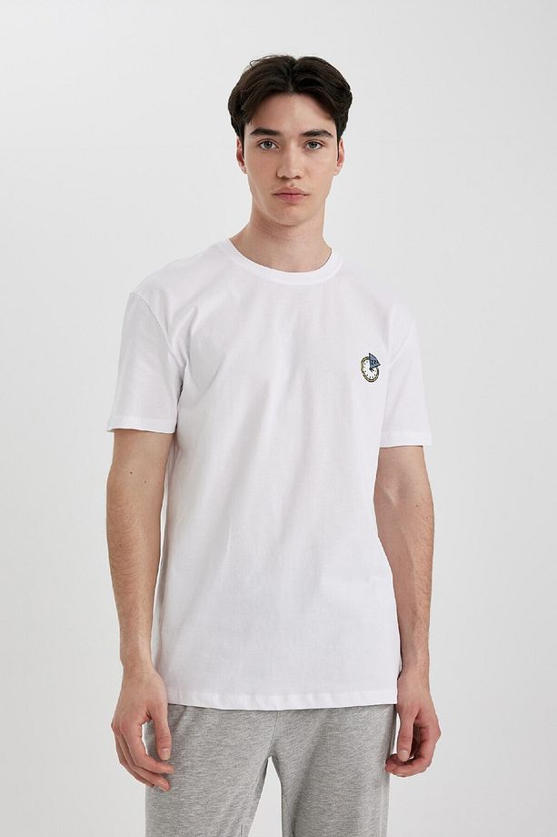 Regular Fit Bisiklet Yaka Baskılı Kısa Kollu Üst B8693ax24sp - 1