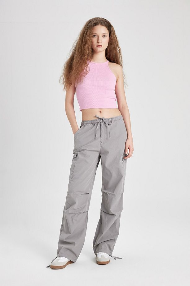 Coool Paraşüt Poplin Pantolon Basic Düz Cepli Beli Lastikli A6266ax24sp - 1
