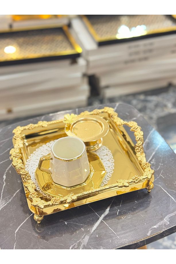 Kare Salkım Model GOLD Sunum Tepsisi - 1