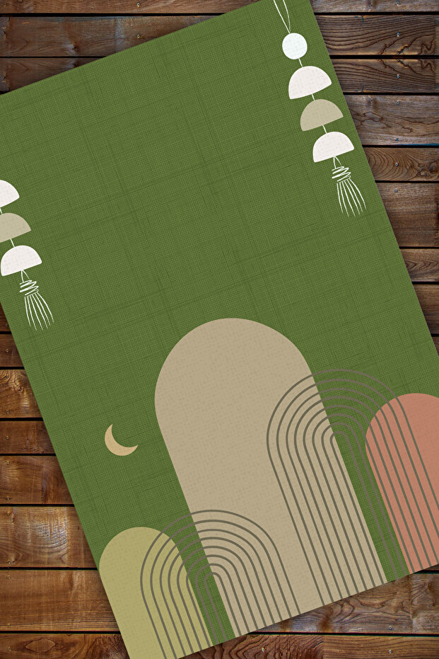 Bohem Desenli Halı Bohem Halı Dokuma Kaymaz Tabanlı Halı Çalışma Odası Halısı - 4