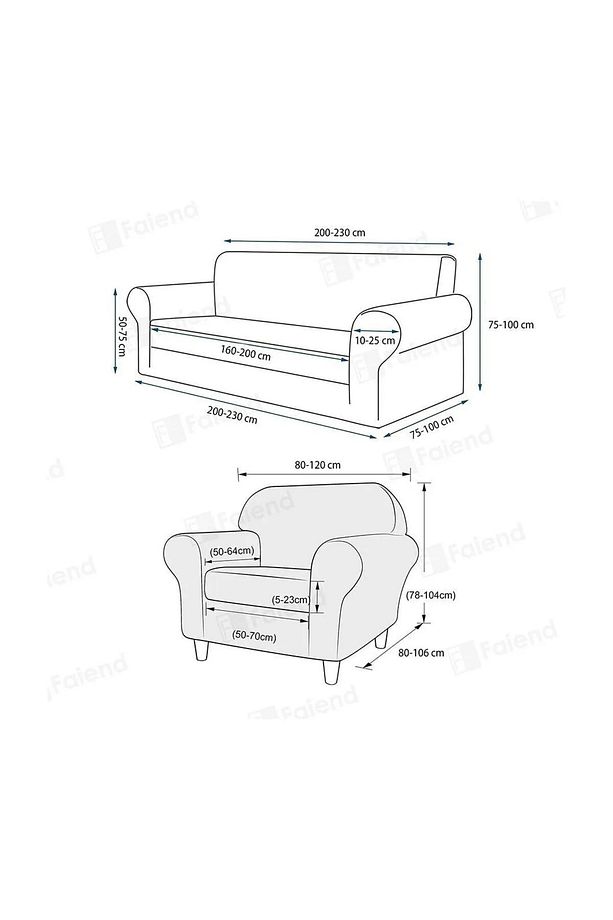 HANSARAY Koltuk Kılıfı Koltuk Örtüsü 3kişilik Koltuk Için Likrali Yüksek Kaliteli Esnek . Sofa Cover - 2