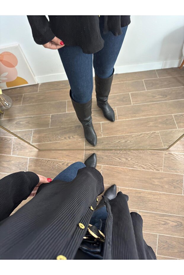 Piliseli Oversize Gömlek - 2