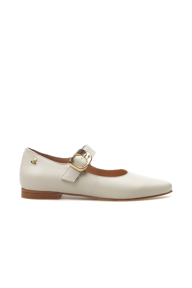 Women's genuine leather daily flat shoes 25y 2511501y z beige