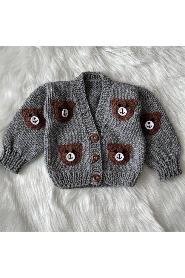 Children's Cardigan with Teddy Bear>Baby Cardigan>Baby Gift>Children's Clothing