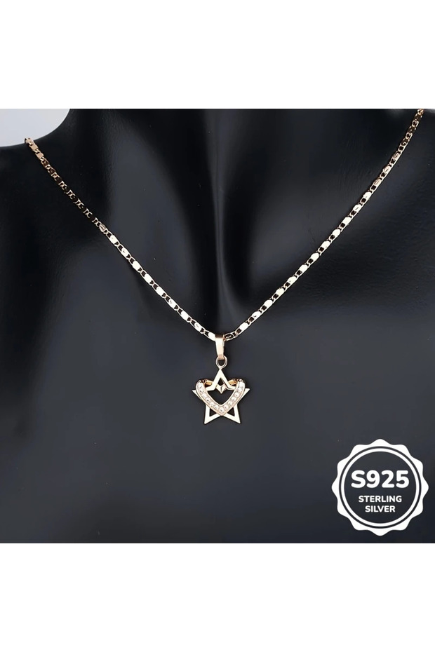 Kadınlar için 925 Gümüş Kolye ve Küpe Seti - 3