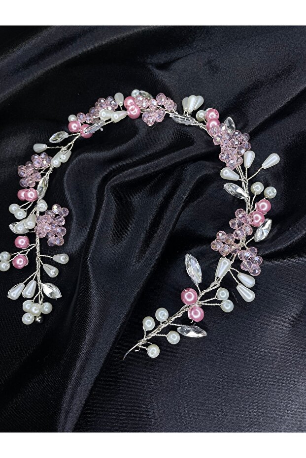 Handmade Wedding,Engagement,Promise,Special Occasion Bridal Crown with Pearls and Shiny Crystal Stone