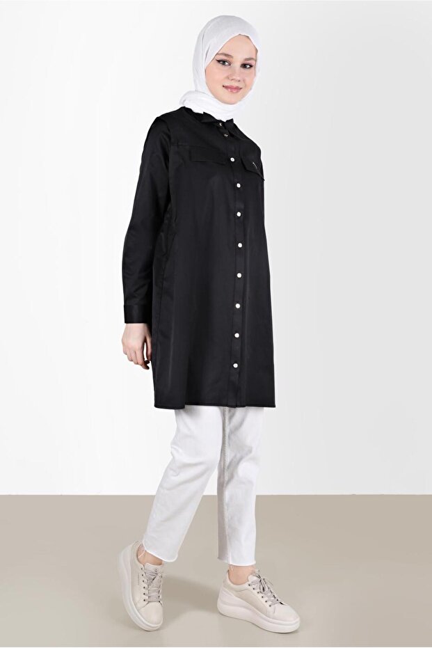 تونيك بأزرار ذات مظهر راقٍ 42535 - 2