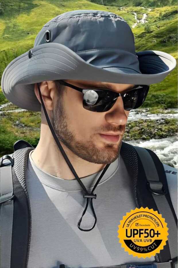 Unisex Uv Protection Wide Brim Foldable Safari Outdoor Boonie Hiking & Beach Hat