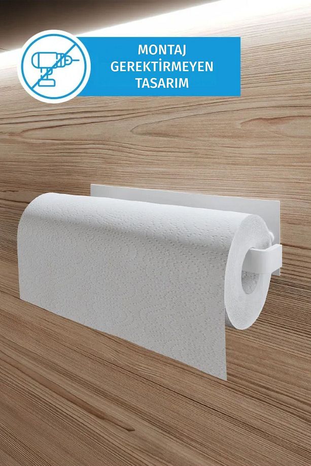 Yapışkanlı Metal Kağıt Havlu Peçetelik - Yapışkanlı Demir Askılık - Havluluk Banyo Askısı - 1
