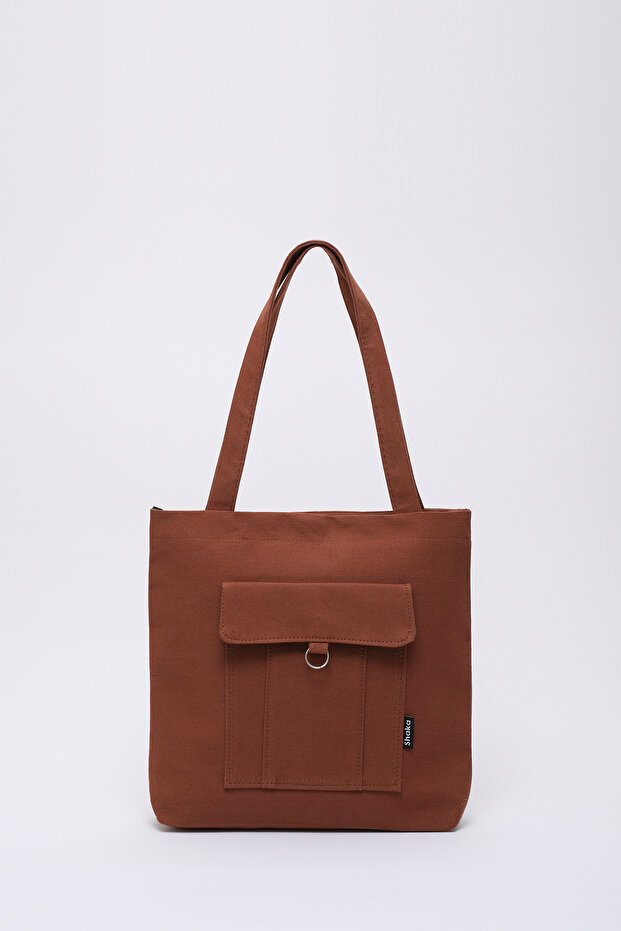 Tile U7 Canvas Fabric, Snap Fastener, 2 Compartments, Women's Hand, Arm and Shoulder Bag