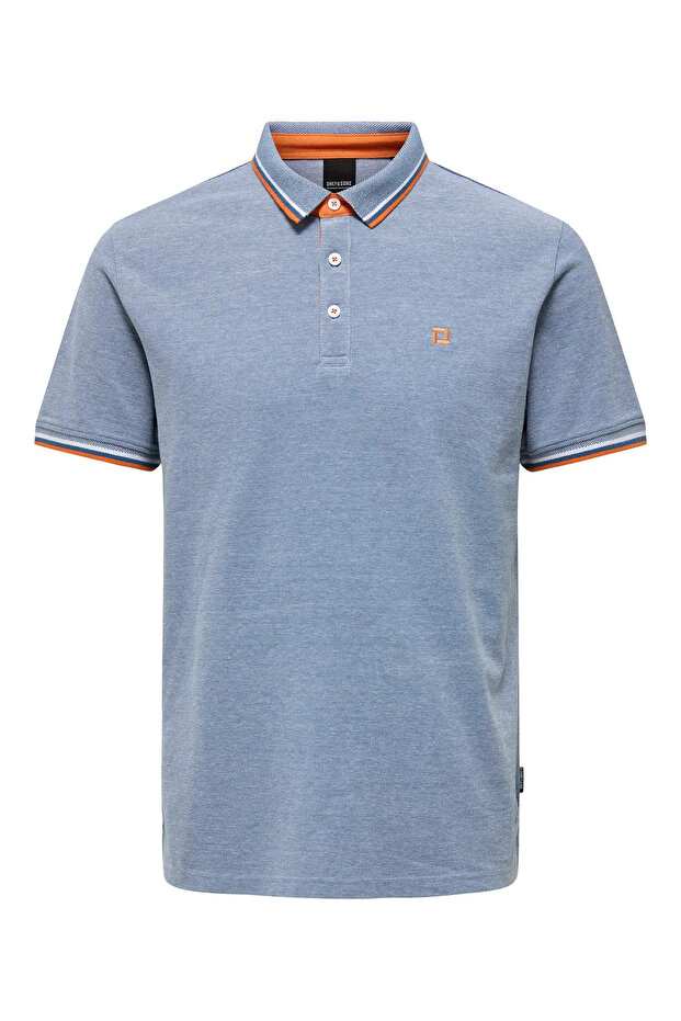 Men's Onsfletcher Polo Neck 100% Cotton T-Shirt 22024827 Blue
