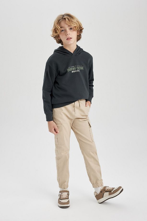 Erkek Çocuk Kargo Cepli Beli Bağcıklı Lastikli Paça Jogger Gabardin Pantolon Z1572a624sp - 2