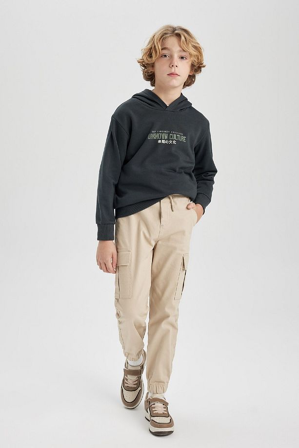 Erkek Çocuk Kargo Cepli Beli Bağcıklı Lastikli Paça Jogger Gabardin Pantolon Z1572a624sp - 1
