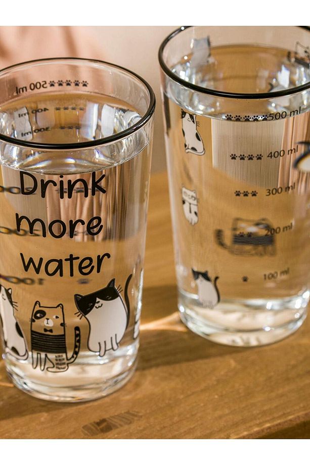 LCW HOME Siyah Baskılı Su Bardağı 2'li 570 Ml - 4