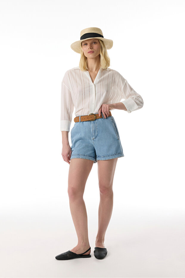 REGULAR FIT MİNİ JEAN ŞORT - 1