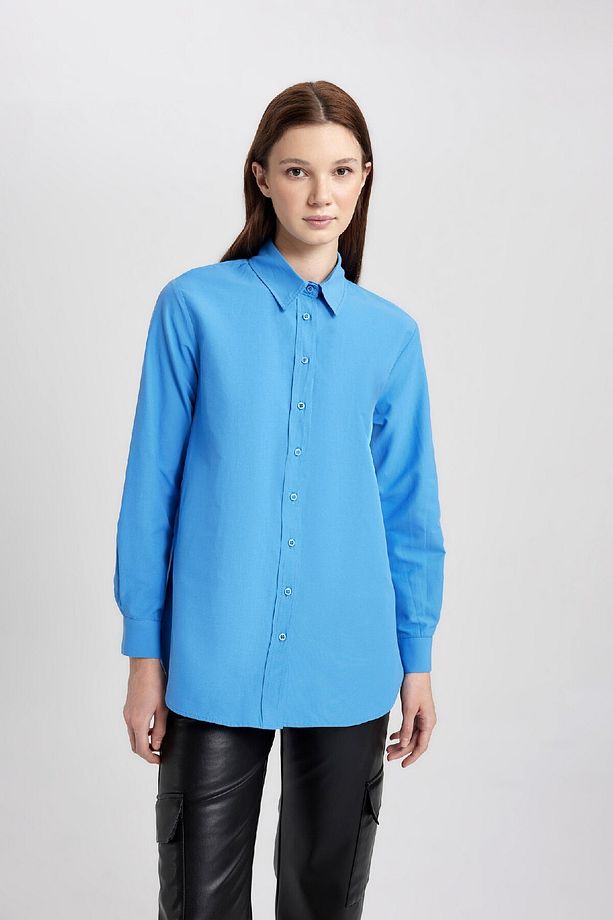 Relax Fit Poplin Uzun Kollu Gömlek Tunik B8314ax24sp - 3