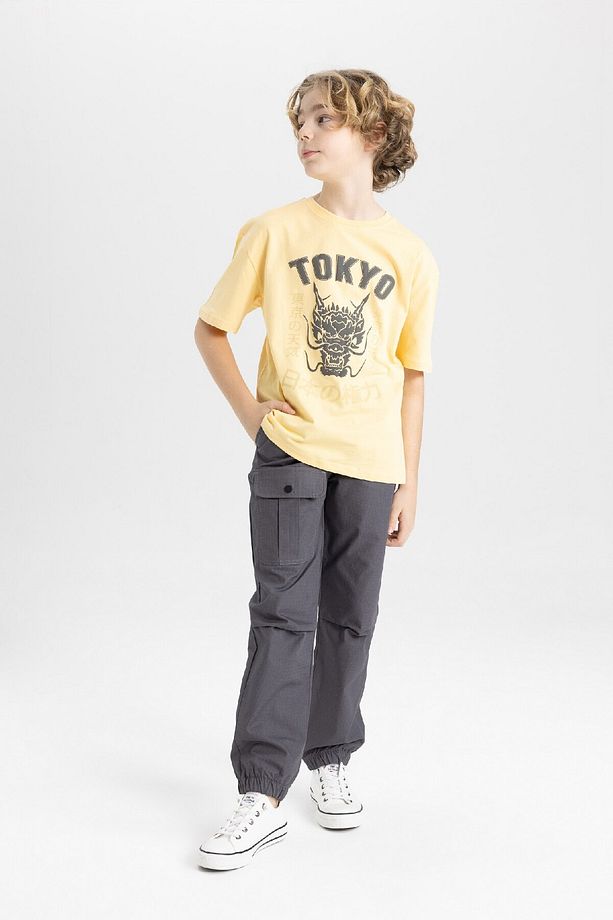 Erkek Çocuk Beli Bağcıklı Lastikli Paça Cepli Jogger Ribana Pantolon C0973a824sp - 1