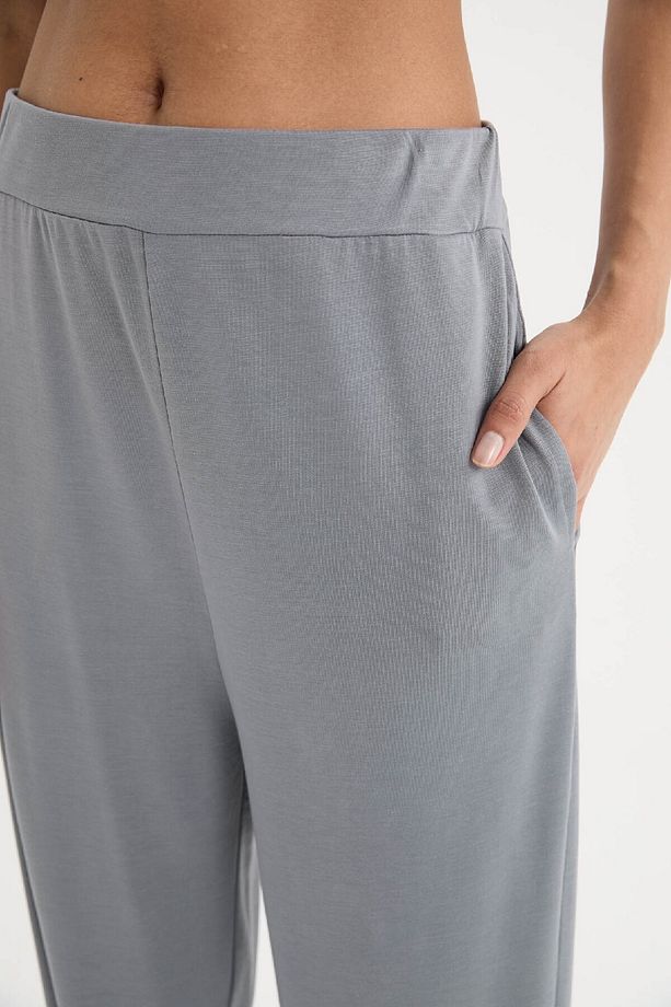 Fit Oversize Geniş Kalıp Sporcu Pantolon Jogger Paça Standart Boy Modal Kumaş C0492ax24sm - 6