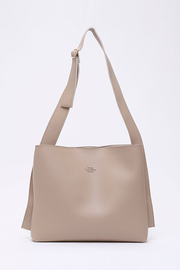 Mink Shk179 Hand, Arm and Shoulder Bag with Faux Leather, Single Compartment, Snap Fastener, Makeup Bag
