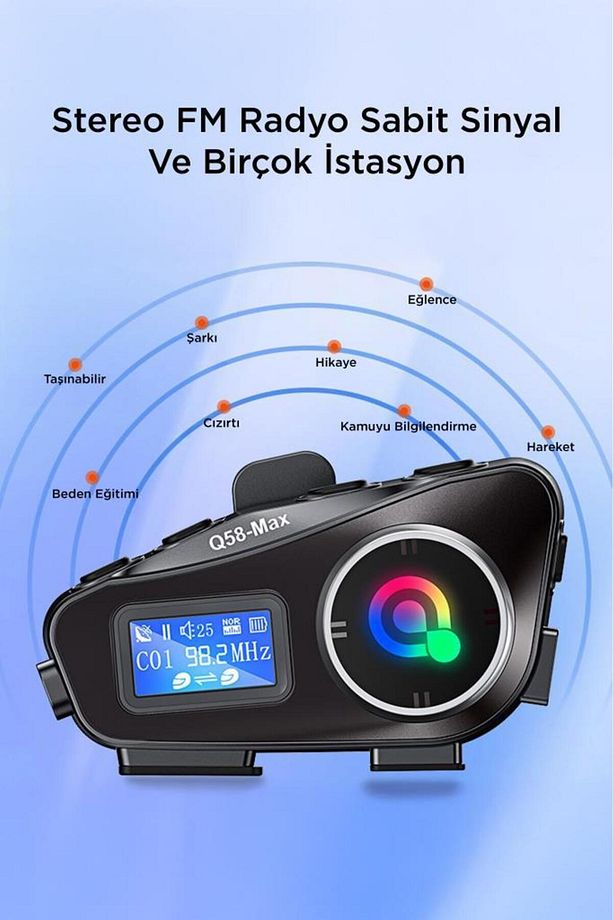 Q58 Helmet Intercom Bluetooth Motorsiklet Kask Kulaklığı İnterkom - 5