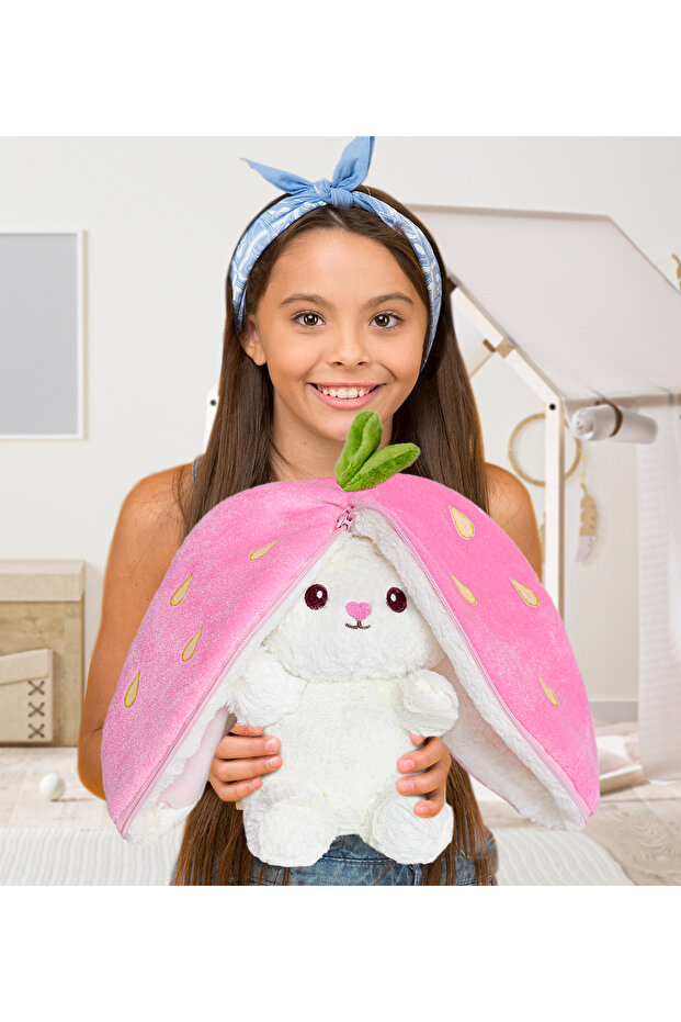 Strawberry Rabbit Bag 50 cm Plush - Both a Toy and a Bag!