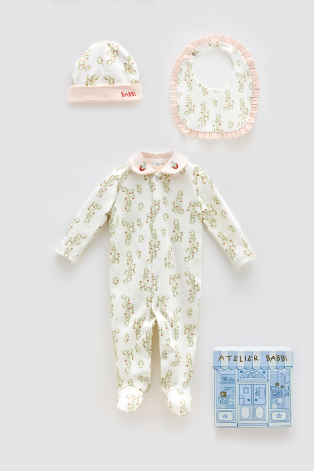 100% Cotton 3-Piece Newborn Set - Strawberry