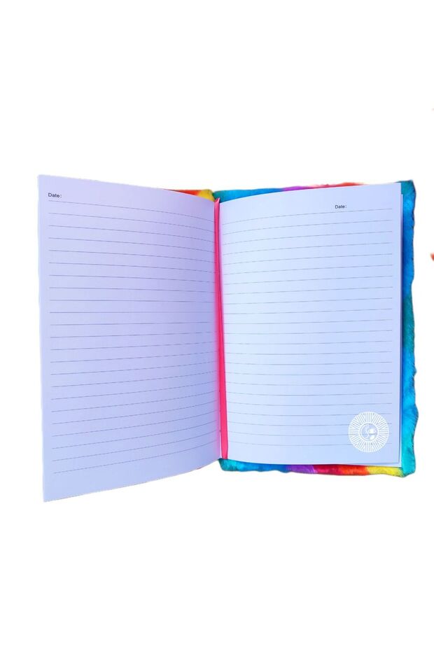 Plush Rainbow A5 Striped Notebook - 2