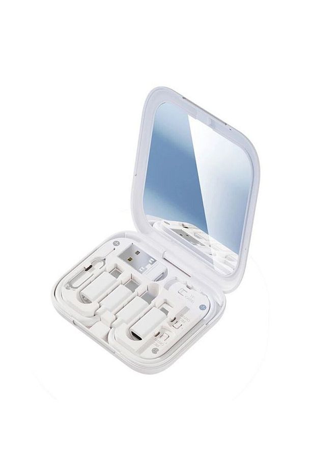 Aynalı, Standlı 8-in-1 Çok Işlevli Seyahat Seti - Type-c, Usb, Micro, Lightning Port Çevirici - 1