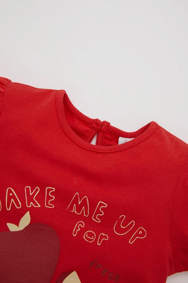 Kız Bebek Pijama Takımı Meyve Desenli Penye Kısa Kollu Üst Şort C0970a524hs - 3