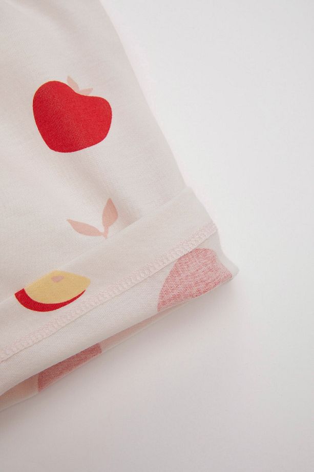 Kız Bebek Pijama Takımı Meyve Desenli Penye Kısa Kollu Üst Şort C0970a524hs - 6